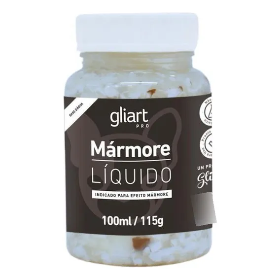 Tinta Para Efeito Mármore Liquido 100ml/115g Gliart Cor Travertino Foto 1