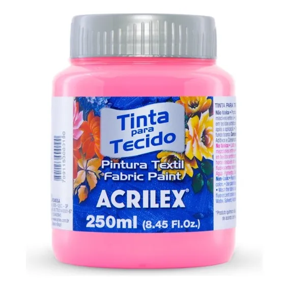 Tinta Para Tecido Acrilex 250ml - 537 Rosa Foto 1