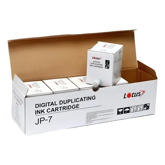 Tinta Para Uso Duplicador Ricoh Jp730 Dx-2330 Jp7 Jp735 Dx2330 Caixa Com 05 Unidades Tinta Lotus ( Preta ) Foto 1