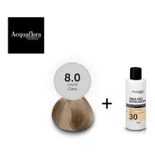 Tinta permanente e emulsão reveladora Acquaflora Tinta Acquaflora - 8.0 Louro Claro Coloração + Ox tom louro claro x 50g Foto mini 1