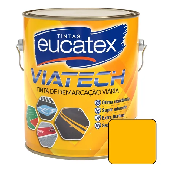 Tinta Piso Demarcação Emborrachada Viatech 3,6l Amarelo Foto 1