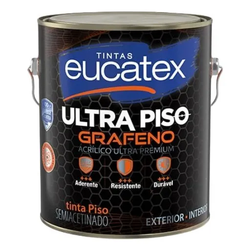 Tinta Piso Ultra Acrilico Premium Eucatex 900ml Acabamento Semiacetinado Cor Branco Foto 1
