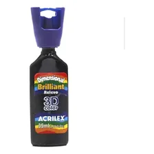 Tinta preto dimensional brilhante relevo 3D 35ml Foto mini 4