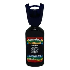 Tinta preto dimensional brilhante relevo 3D 35ml Foto mini 1