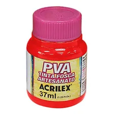 Tinta Pva Fosca Acrilex 37ml Para Artesanato Cores Diversas Cor Vermelho Fogo Foto  mini 1