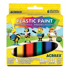 Tinta Pva Plástica 6 Cores Acrilex 20ml Cada Foto mini 1