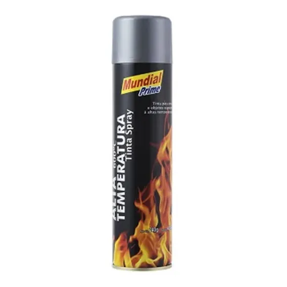 Tinta Spray Alta Temperatura 600 Graus Cor Alumínio 400ml Foto 1