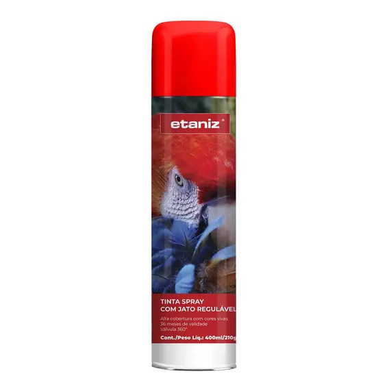 Tinta Spray Alta Temperatura Vermelho 400ml - Etaniz Foto 1