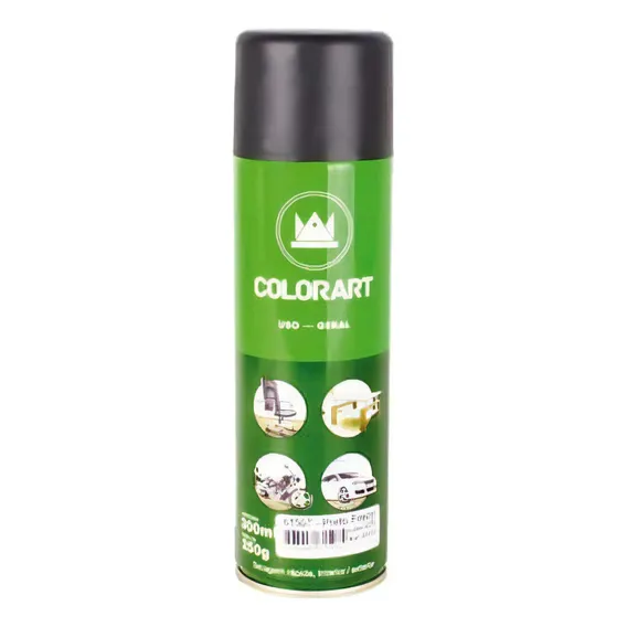 Tinta Spray Colorart Uso Geral Preto Fosco 300ml Foto 1