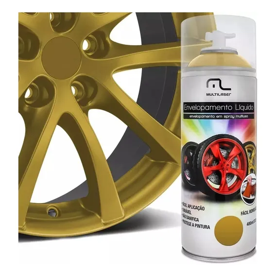 Tinta Spray Envelopamento Dourado 400ml Multilaser Foto 1