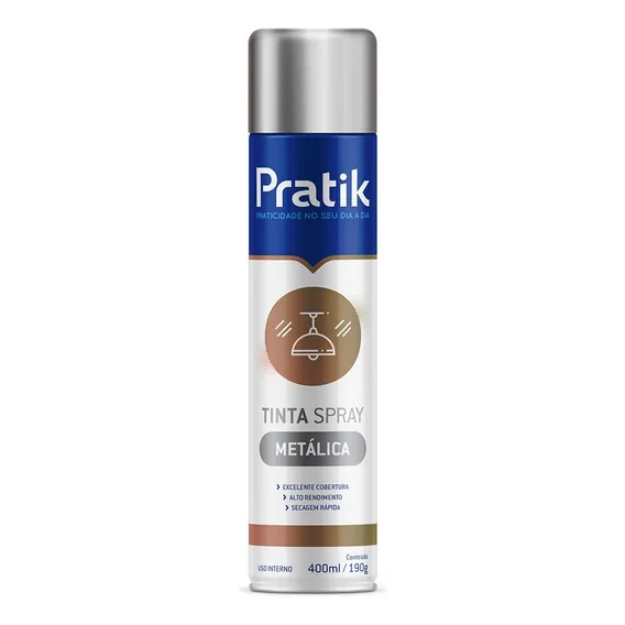 Tinta spray esmalte Pratik Tinta Spray Metálica - cromado Foto 1