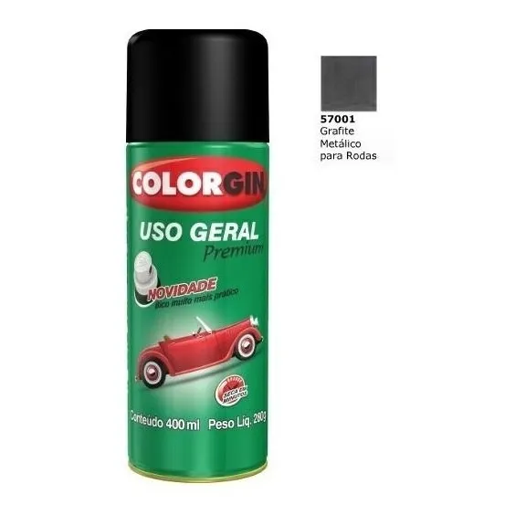 Tinta Spray Grafite Rodas Uso Geral [ 57001 ] Colorgin Foto 1