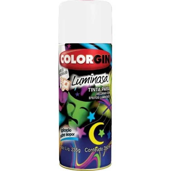 Tinta Spray Luminosa Brilhosa - Fundo Branco Colorgin Foto 1