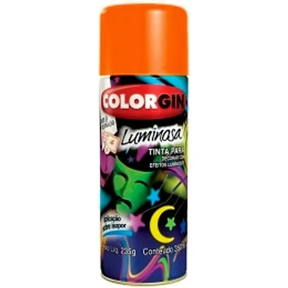 Tinta Spray Luminosa Laranja 350ml - Colorgin Foto 1