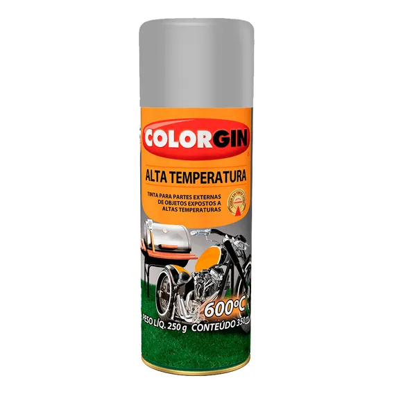 Tinta Spray Metálico Colorgin Alta Temperatura AlumÃnio Foto 1
