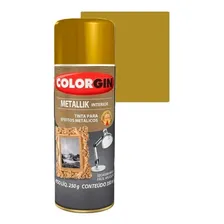 Tinta Spray Ouro Efeito Metalizado para Madeiras Metais e Plásticos Colorgin Metallik Foto mini 1