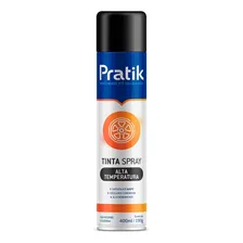 Tinta Spray Pratik Alta Temperatura Preto Fosco 400ml Foto  mini 1