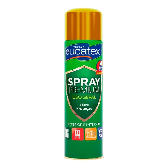 Tinta spray spray Eucatex Spray Premium - dourado Foto 1