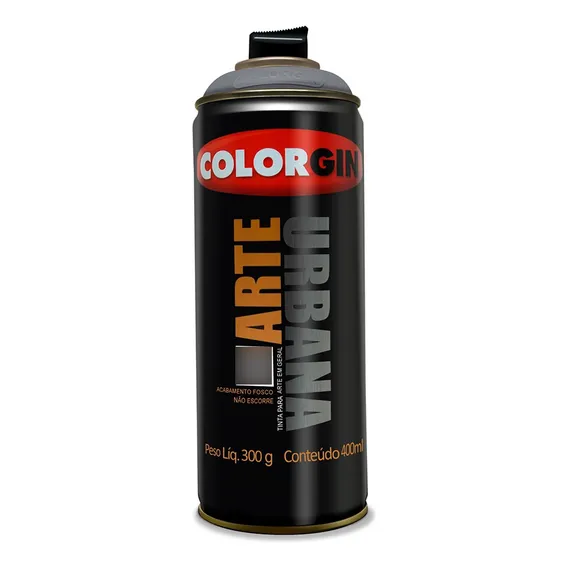 Tinta Spray Spray Fosco Colorgin Tinta Spray Arte Urbana - Preto Foto 1