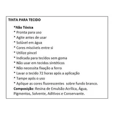 Tinta Tecido Fosca 250ml Azul Turquesa Acrilex Foto mini 2
