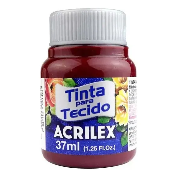 Tinta Tecido Fosca 37ml Vinho Acrilex Foto 1