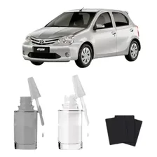 Tinta Tira Risco Automotiva Etios Prata Lua Foto mini 3