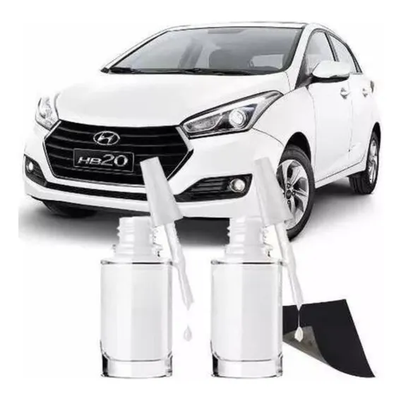 Tinta Tira Risco Automotiva Hyundai Branco Polar 15ml Foto 1