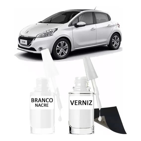 Tinta Tira Risco Automotiva Peugeot Branco Perolizado 15ml Foto 1