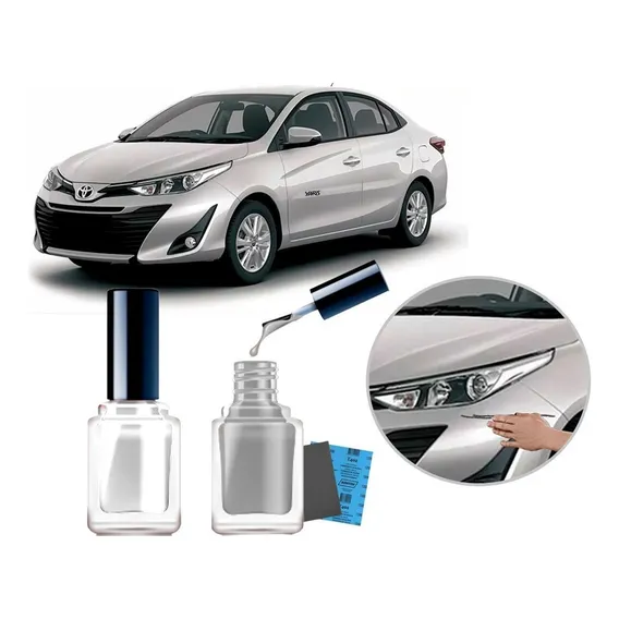 Tinta Tira Risco Automotivo Cor Carro Toyota Yaris 2019 2020 Prata Lua Nova Foto 1