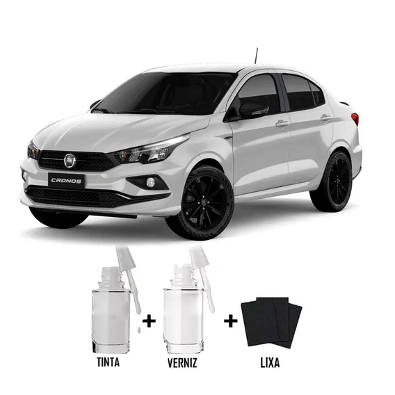 Tinta Tira Risco Automotivo Fiat Mobi Branco Banchisa Foto 1
