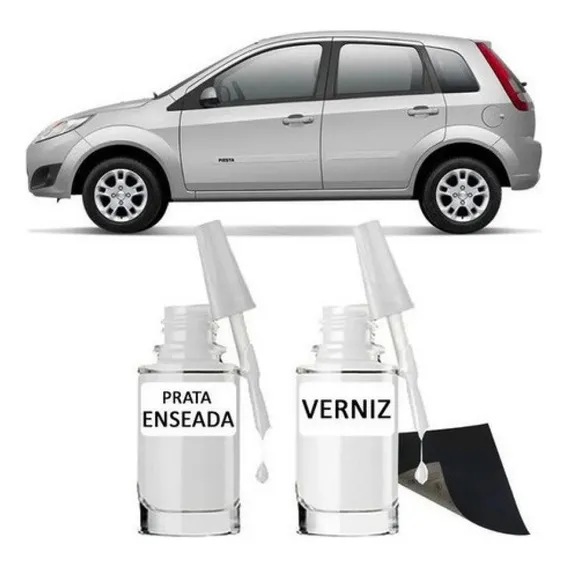 Tinta Tira Risco Automotivo Ford Fiesta Prata Enseada Foto 1