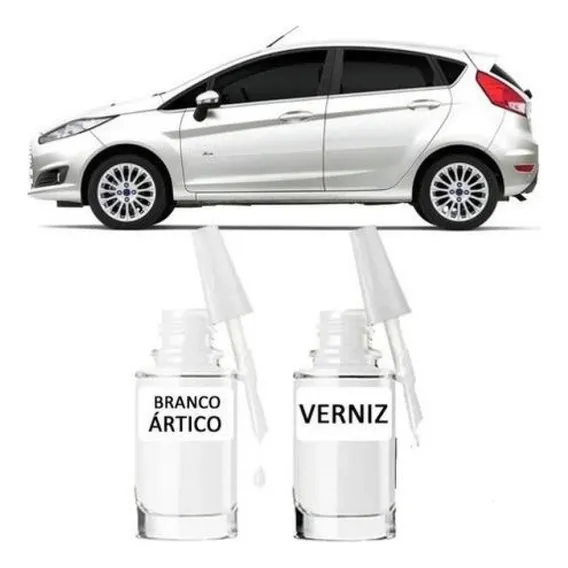 Tinta Tira Risco Automotivo Ford New Fiesta Branco Ártico Foto 1