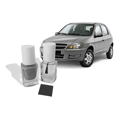 Tinta Tira Risco Automotivo Gm Celta Cor Prata Switchblade Foto 1
