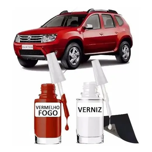 Tinta Tira Risco Automotivo Renault Duster Cor Vermelho Fogo Foto 1