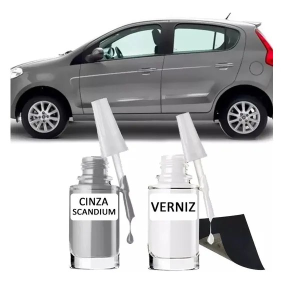 Tinta Tira Risco Retoque Automotivo Fiat Cinza Cromo Cinza Foto 1
