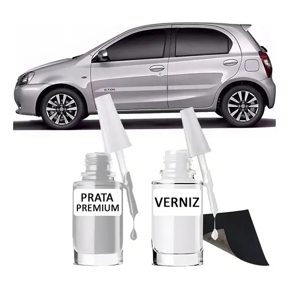 Tinta Tira Risco Retoque Automotivo Prata Premium Prata Foto 1