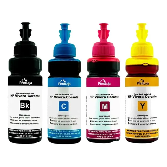 Tinta Universal Pra Recarga De Cartucho Com 100ml Kit C/4 Formulabs Hp Canon Epson Pirelli Foto 1