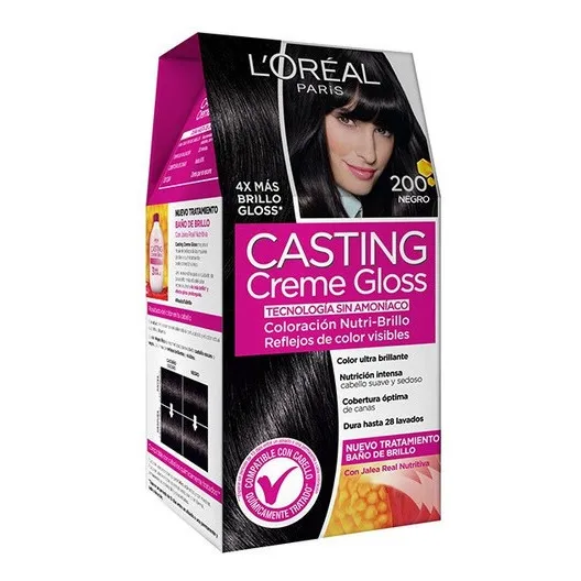 Tintura Casting Creme Gloss Casting creme gloss tom 200 preto 15Vol. para cabelo Foto 1