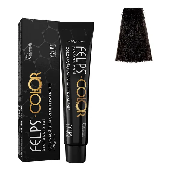 Tintura Felps Professional Felps Color FELPS COLOR 3/0 CASTANHO ESCURO BASE - 60g tom castanho escuro para cabelo Foto 1