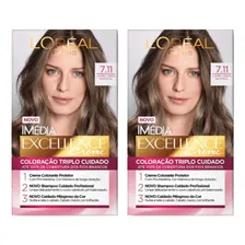 Tintura Imedia Imedia Excellence Creme tom 7.11 louro cinza natural para cabelo Foto mini 1