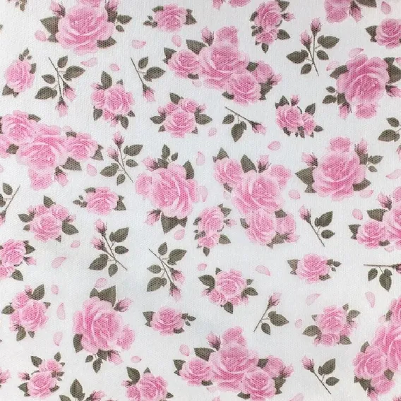 Tnt Estampado Rosas Floral Mesa Parede 1,40mx 1 Metro Foto 1