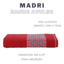 Toalha Banho Avulsa Madri 100 Algodão - Vermelho Foto mini  2