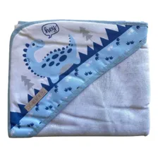 Toalha Banho Bebe Felpuda Forro Fralda Capuz Dino Infantil Foto mini 1