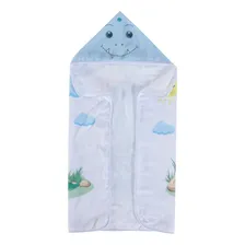 Toalha Banho Dinossauro Capuz Infantil Dupla Camada Fralda Foto mini 3