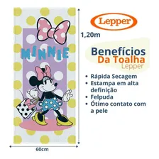 Toalha Banho Infantil Minnie Disney Atoalhado Felpuda Lepper TOALHA MINNIE 02 Foto mini  2