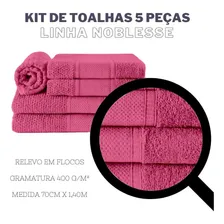 Toalha Banho Rosto Jogo 5 Peças 100% Algodão Felpuda Foto mini 2