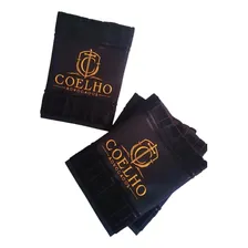 Toalha Bordada Personalizada Logo Empresa Eletrônic Academia Cor Preto Letra Brilhante Foto mini  2