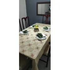 Toalha De Mesa Com Bordado De Ponto Cruz 3 Metros Cor Bege Foto  mini 1