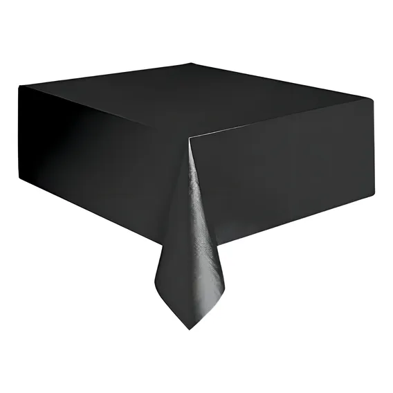 Toalha De Mesa Descartável De Luxo Preto 1 Unidade Liso Foto 1