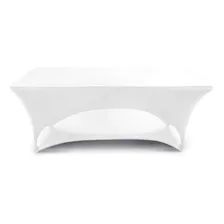 Toalha De Mesa Malha Lycra 180 X 75cm Retangular Festa Buffe Cor Branco Branco Foto mini 4